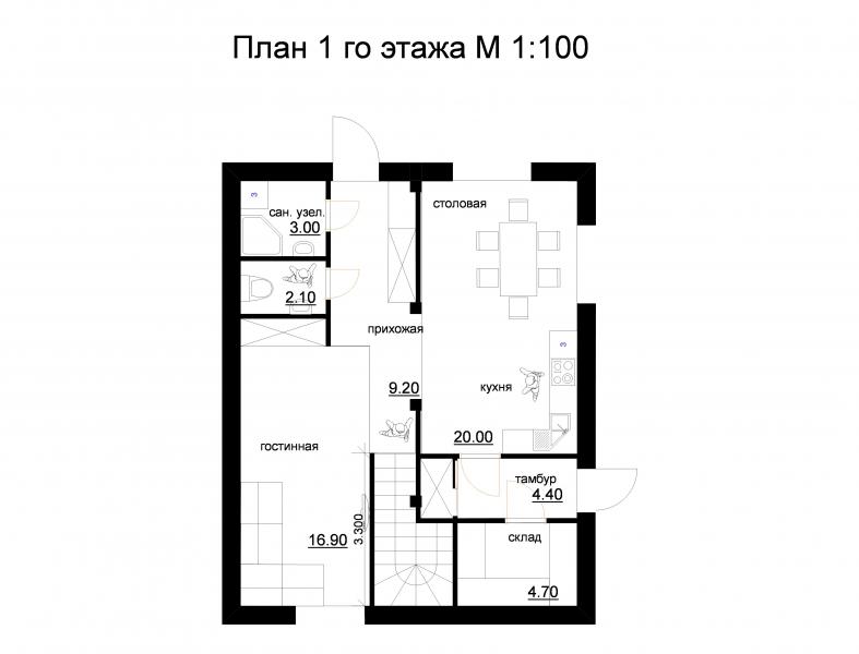 Частный дом. план после перепланировки