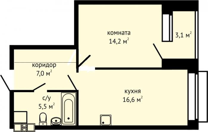 Однокомнатная квартира в ЖК "Гранд" в Ижевске
