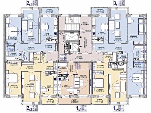Планировки квартир ЖК "Солнечный-2" в Ижевске